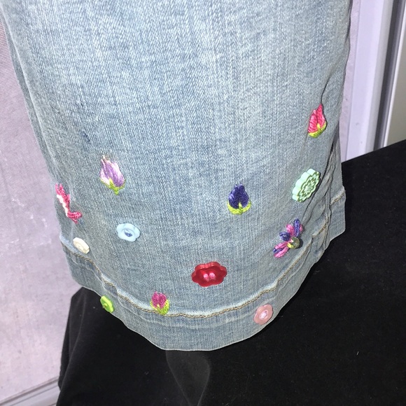 Women’s UPCYCLED HAND CRAFTED CROCHETED NWT SEVEN7 Sz 16 Hi Rise/Wide Leg Jeans - Picture 10 of 16